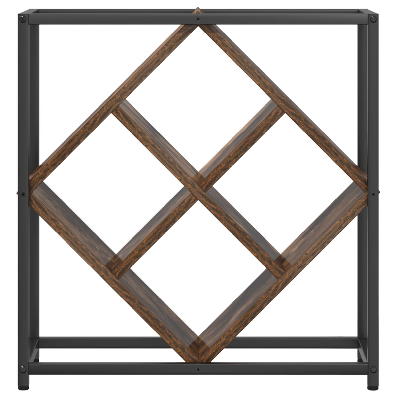 Wijnrekken Metalen Frame En Houten Planken Gerookt eiken