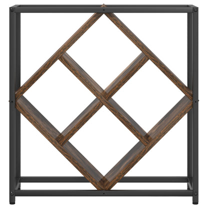 Wijnrekken Metalen Frame En Houten Planken Gerookt eiken