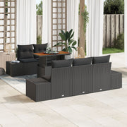 Tuinset poly rotan 6-delig zwart