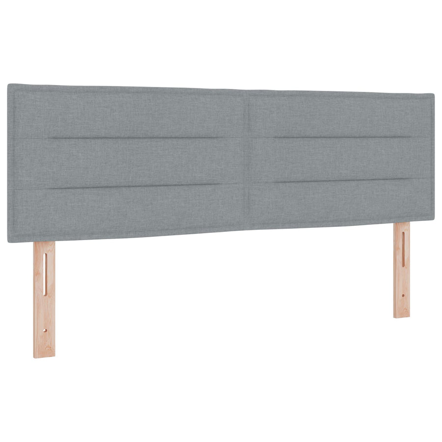 Boxspringbed Met Matras Stof Lichtgrijs 160 x 200 cm Lijnen ontwerp
