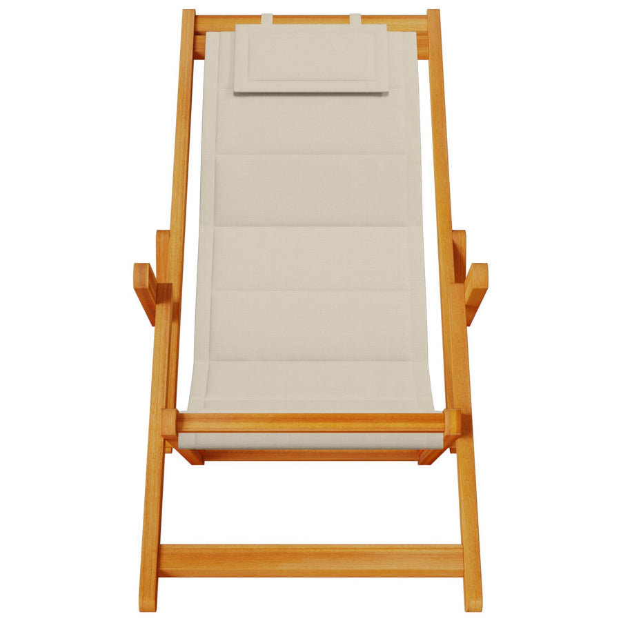 Vouwbare Strandstoelen 2 Stuks Massief Acaciahout & Textilene Taupe