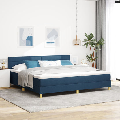 Boxspring Bed Met Matras Stof Blauw 200 x 200 cm Lijn ontwerp