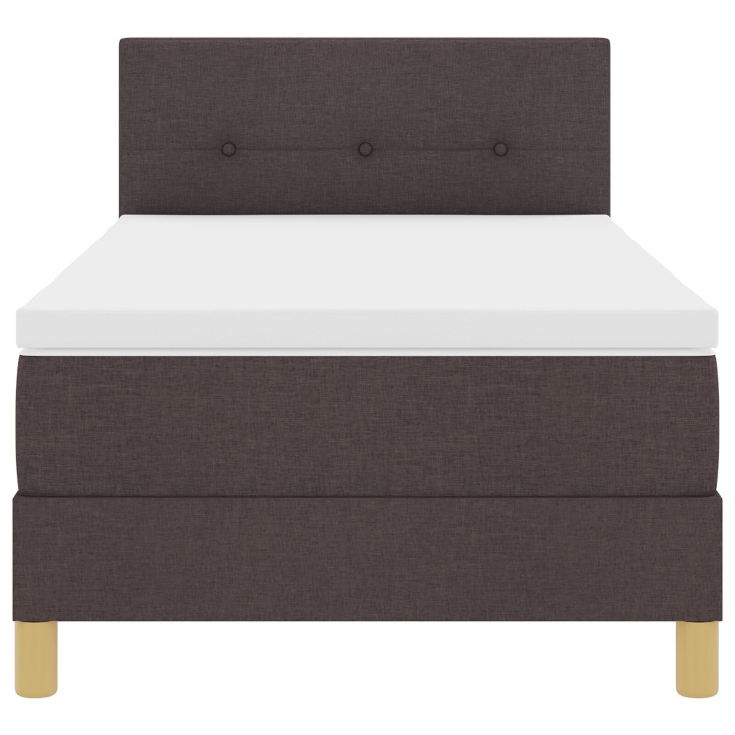 Boxspringbed Met Matras Stof Donkerbruin 90 x 190 cm Knopen gestoffeerd