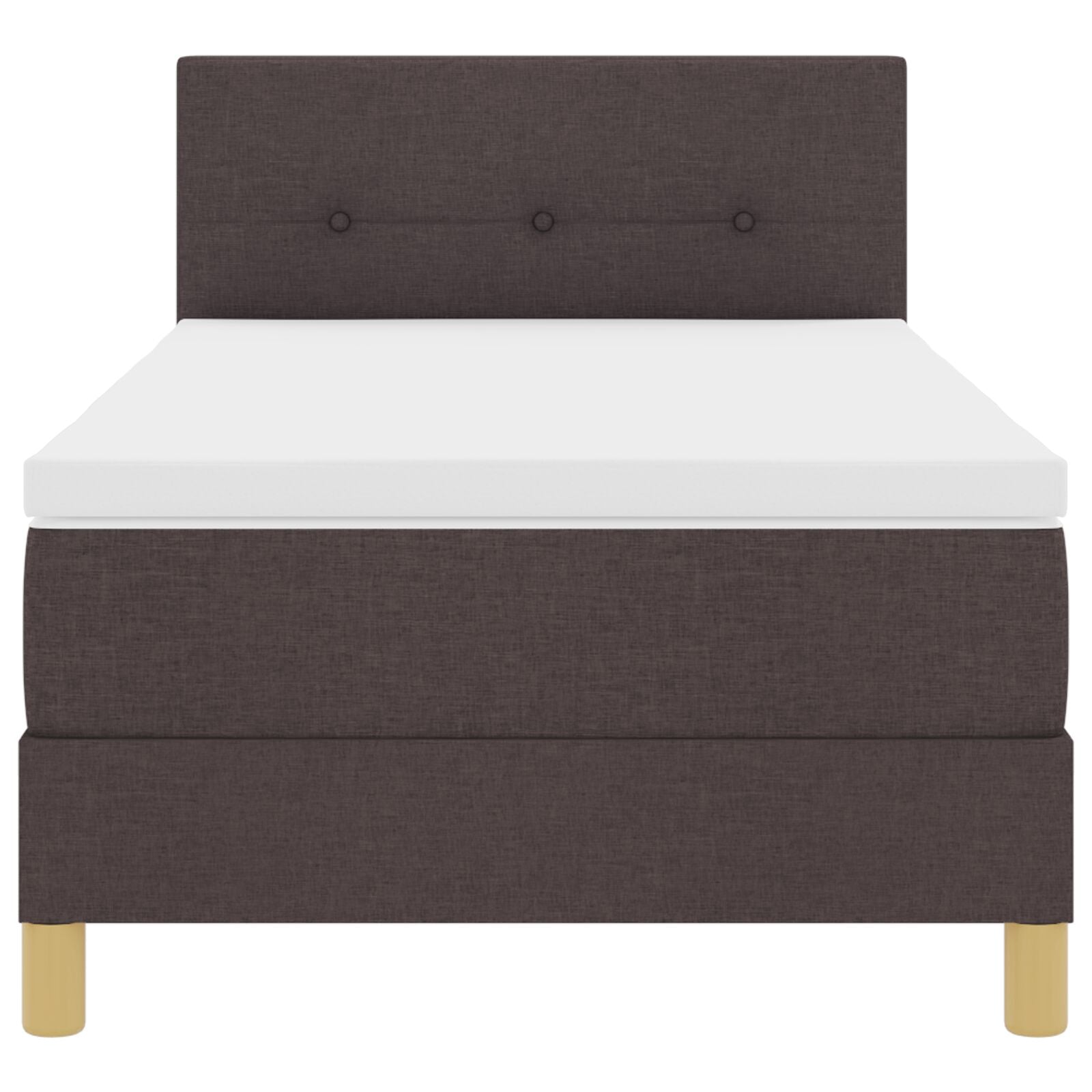 Boxspringbed Met Matras Stof Donkerbruin 90 x 190 cm Knopen gestoffeerd