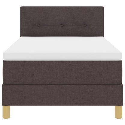 Boxspringbed Met Matras Stof Donkerbruin 90 x 190 cm Knopen gestoffeerd