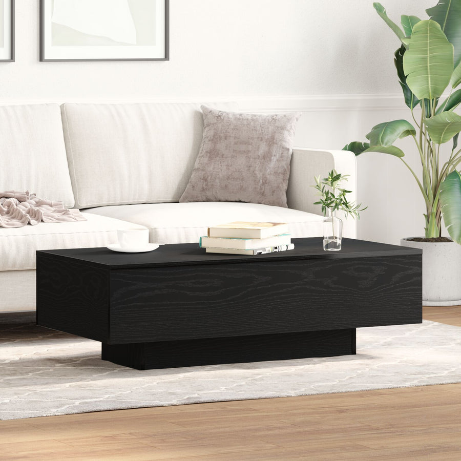 Salontafel Zwart Eiken 100X30X36,5 Cm Bewerkt Hout