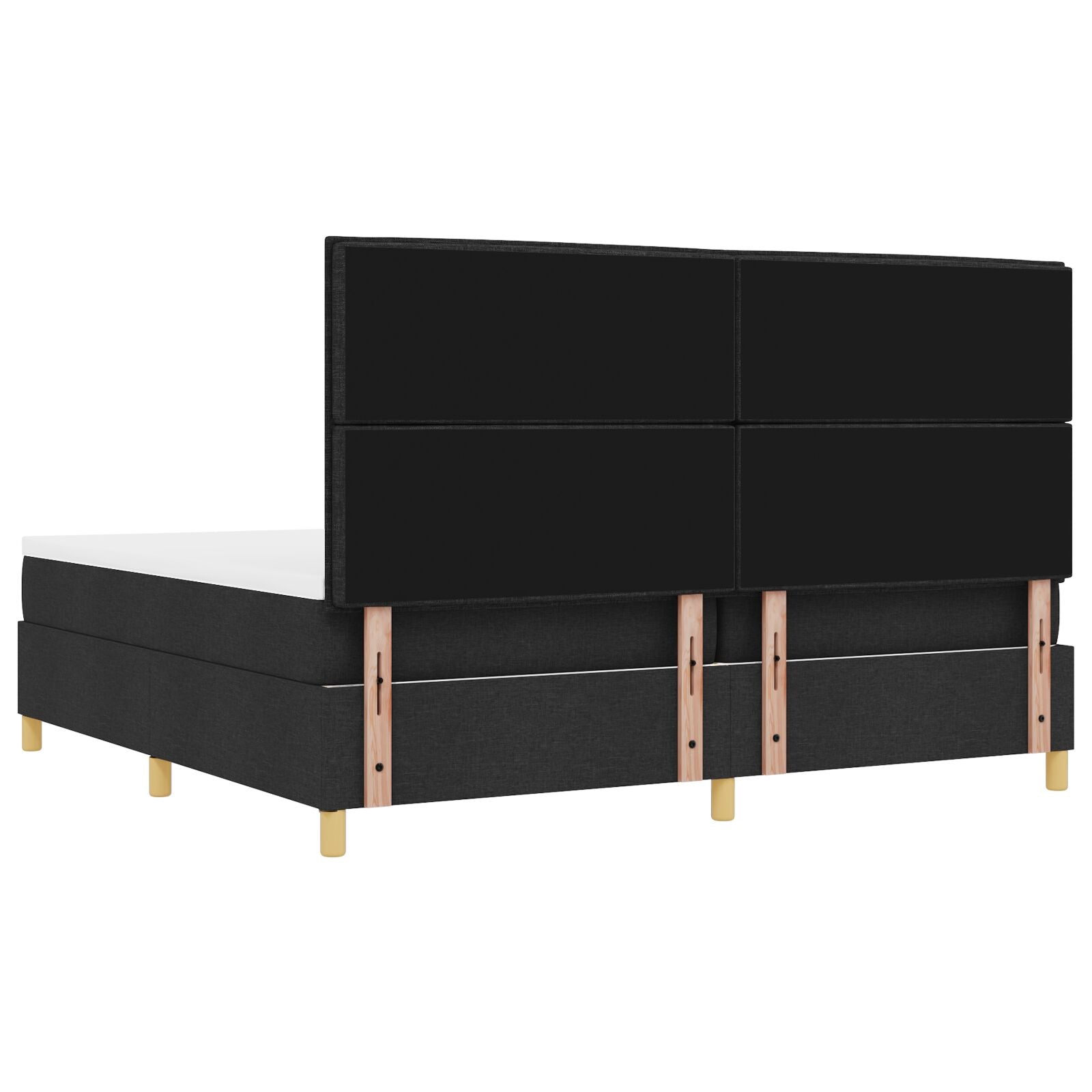 Boxspring Bed Met Matras & Bank Stof Zwart 200 x 200 cm Lijnen ontwerp