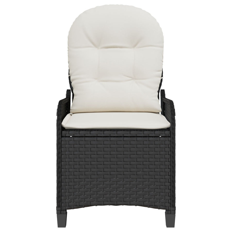 Reclinerstoel Met Kussen Poly Rattan Zwart