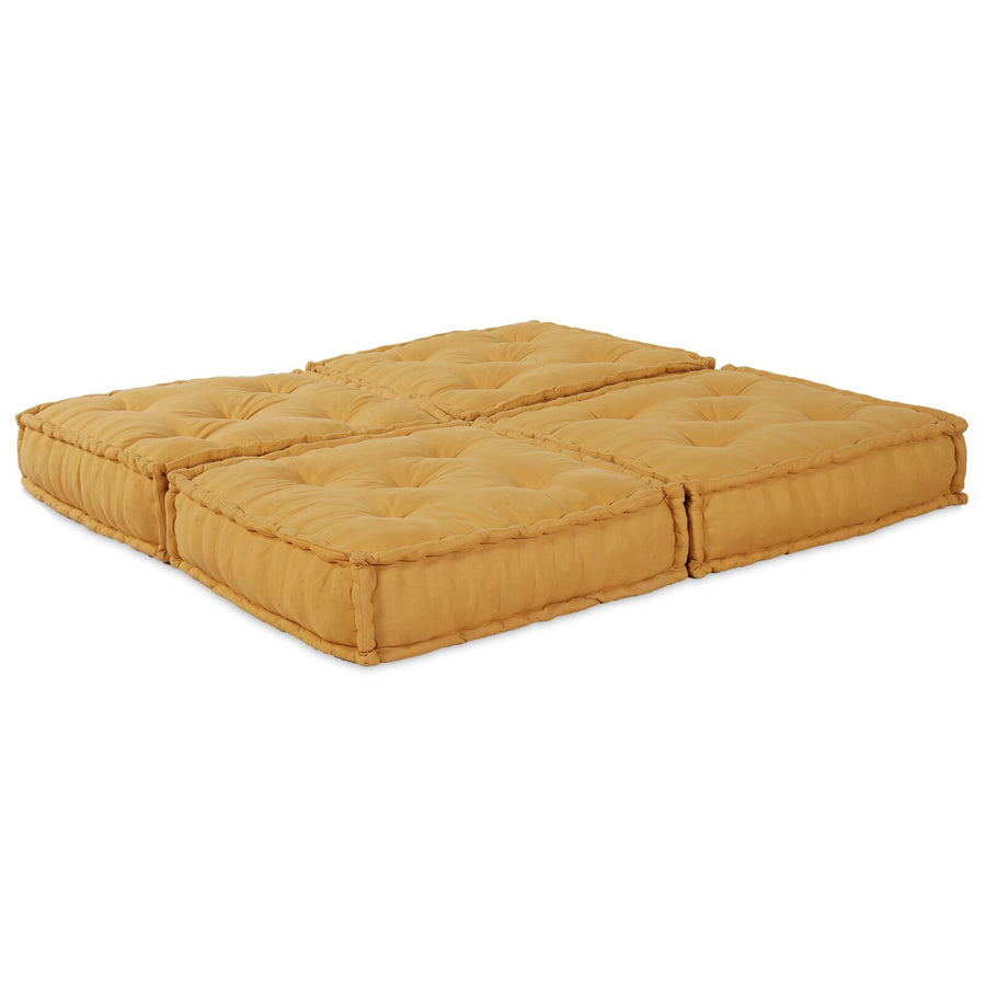 Modulaire Poefjes 2 Stuks Gele Stof Geel 70 x 70 x 36 cm 2x lounge