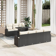 Tuinset poly rattan 8-delig zwart