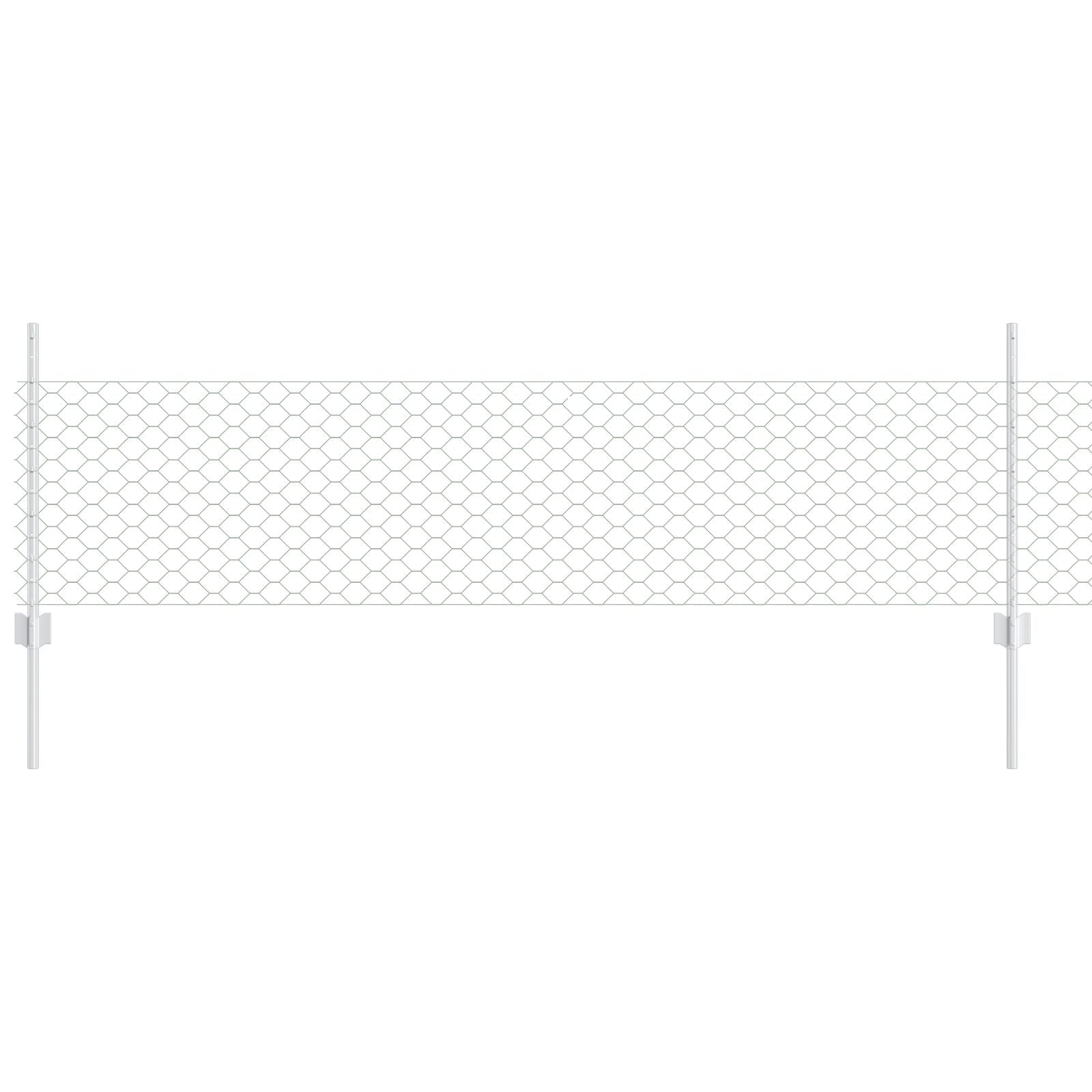 Tuinhek Set Set Van 2 Gegalvaniseerd Staal 25 X 0.5 M Duurzaam