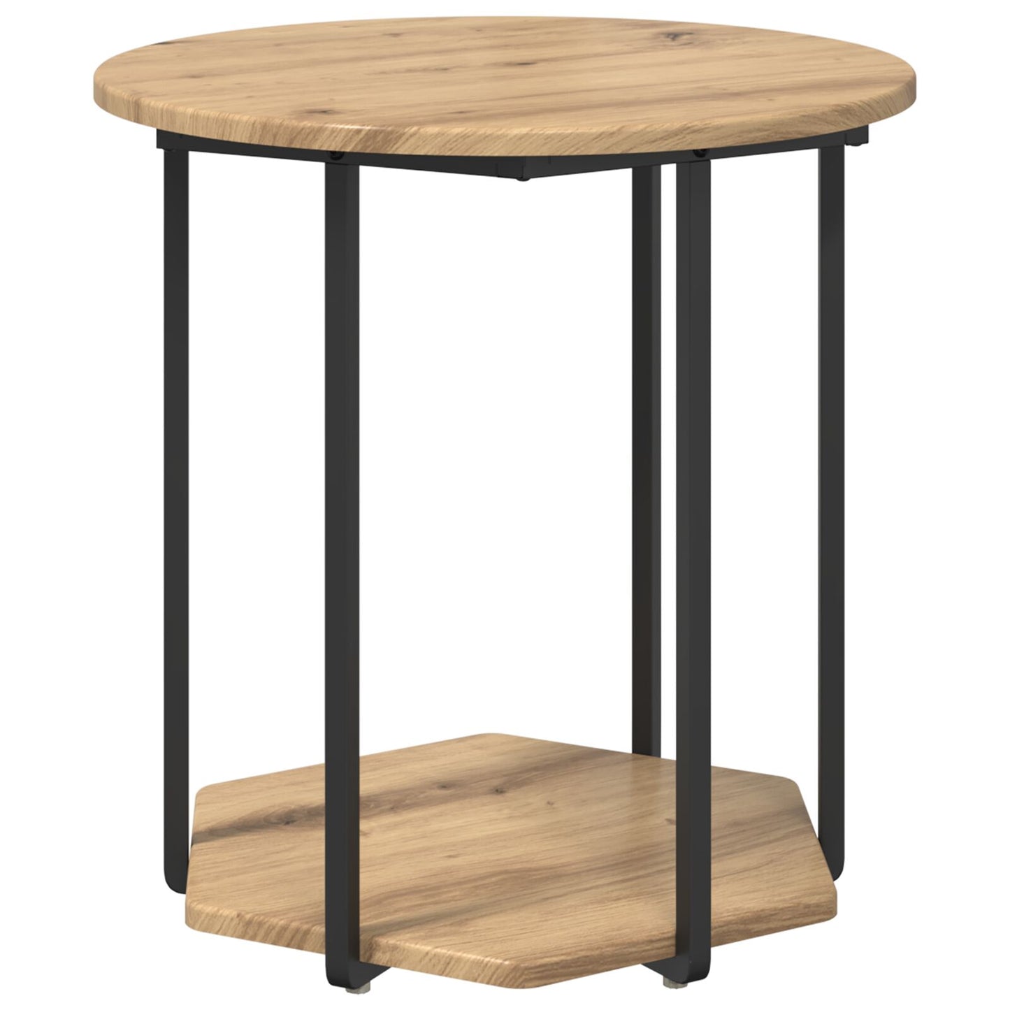 Bijzettafel 2 Stuks Geengineerd Hout En Metaal Artisan eiken