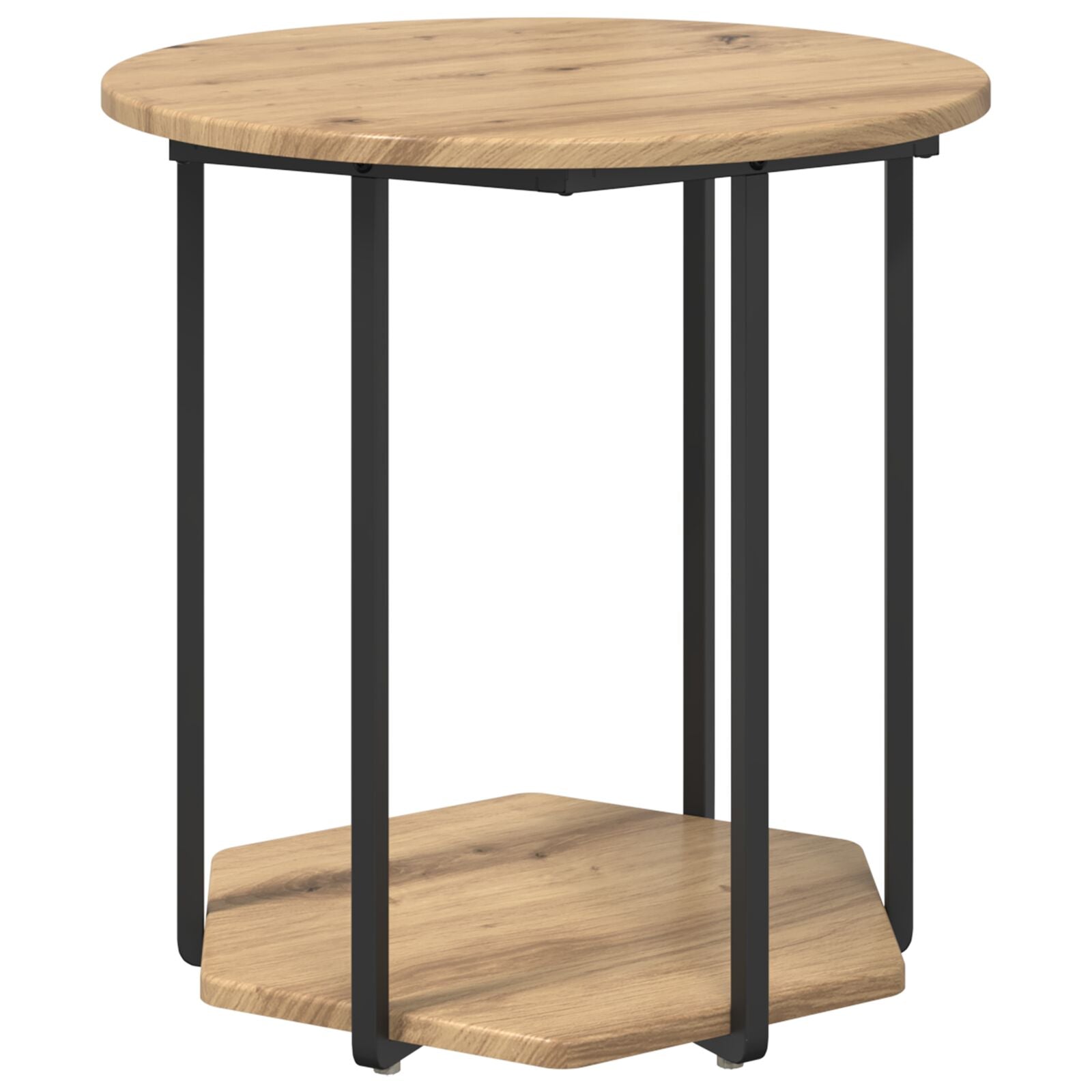 Bijzettafel 2 Stuks Geengineerd Hout En Metaal Artisan eiken