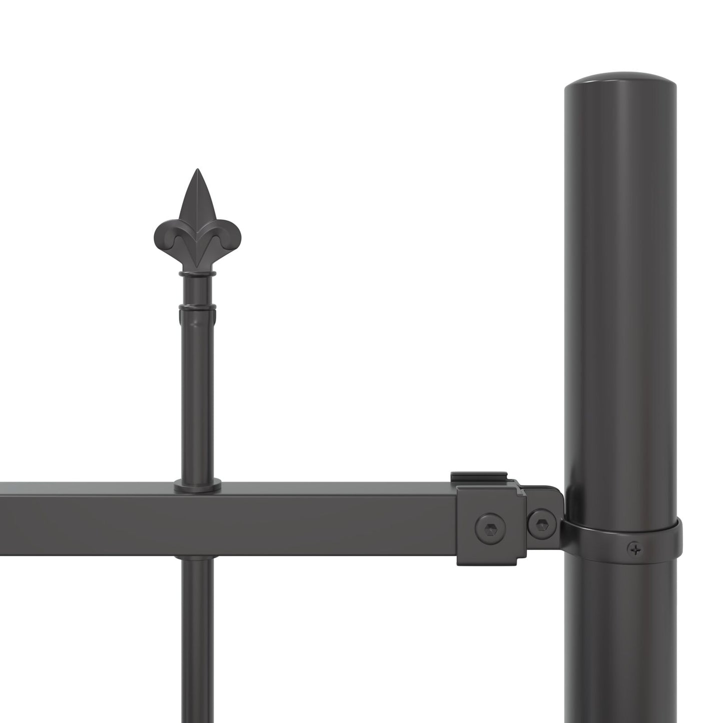 Tuinhek Met Hoektop 10,2X1 M Staal Grijs 10.2 m 75-100 cm