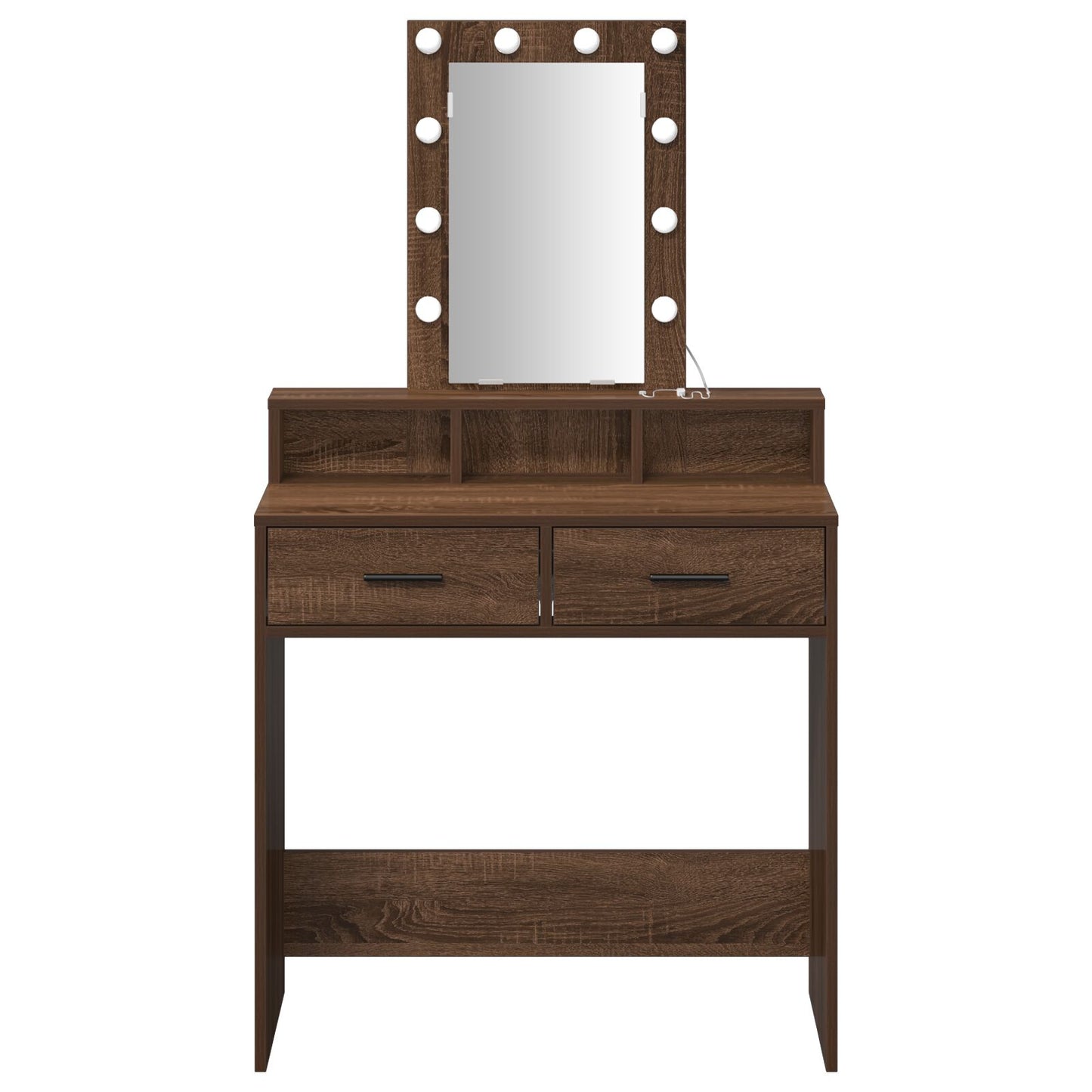 Kaptafel Met Led-Verlichting - - Bruin Eiken 79 x 41 x 140 cm