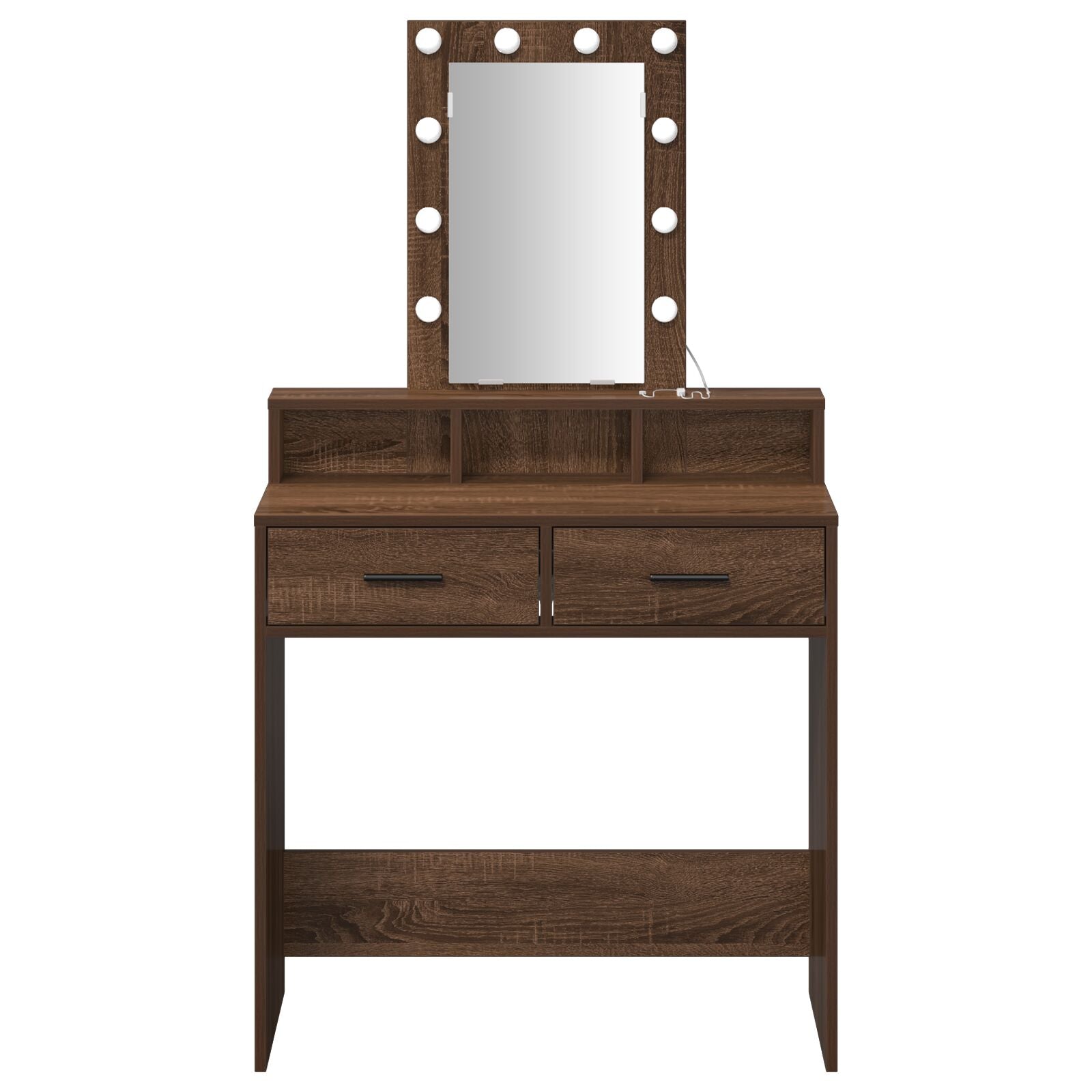 Kaptafel Met Led-Verlichting - - Bruin Eiken 79 x 41 x 140 cm