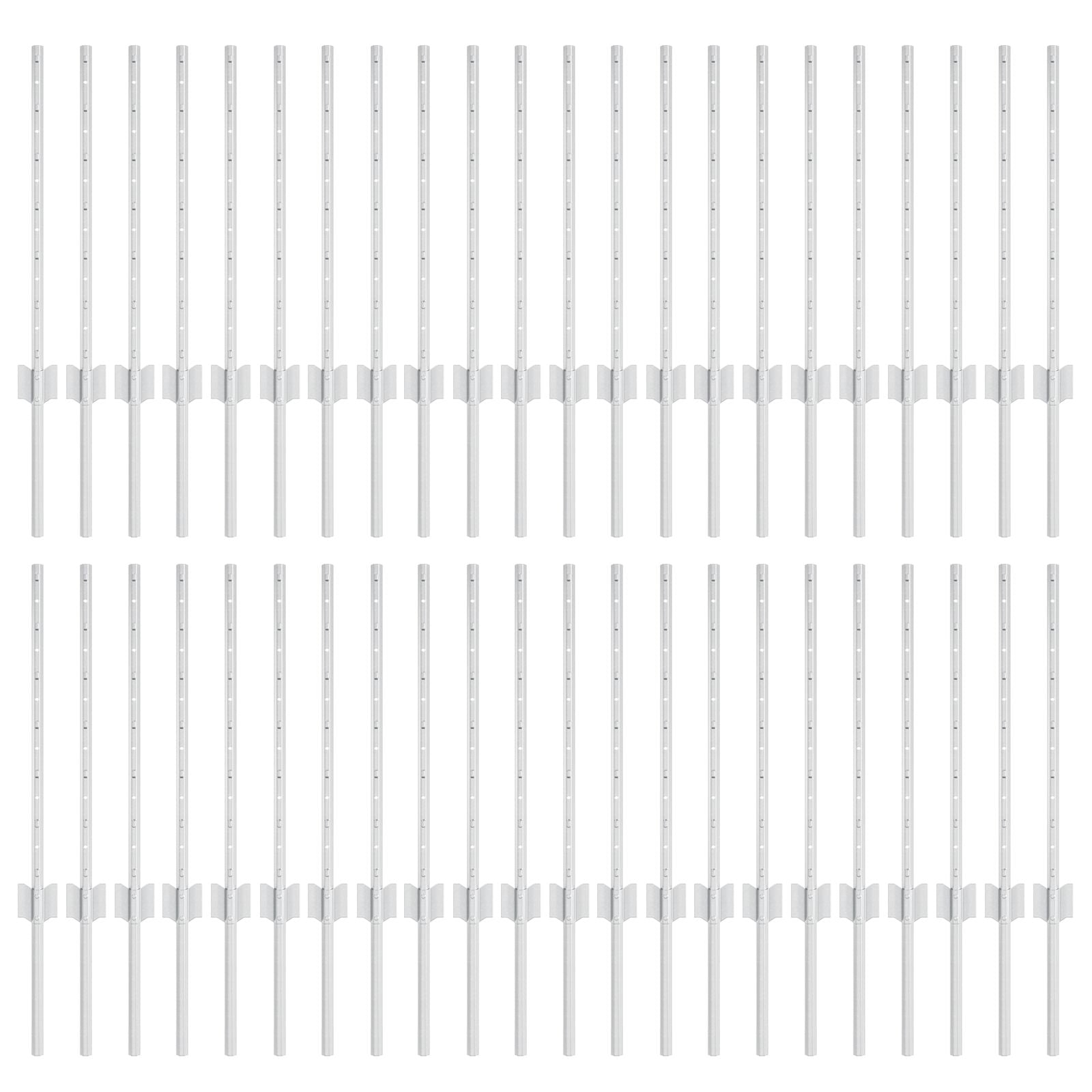 Hekpalen 44 st U-Channel Zilver 100 cm Staal