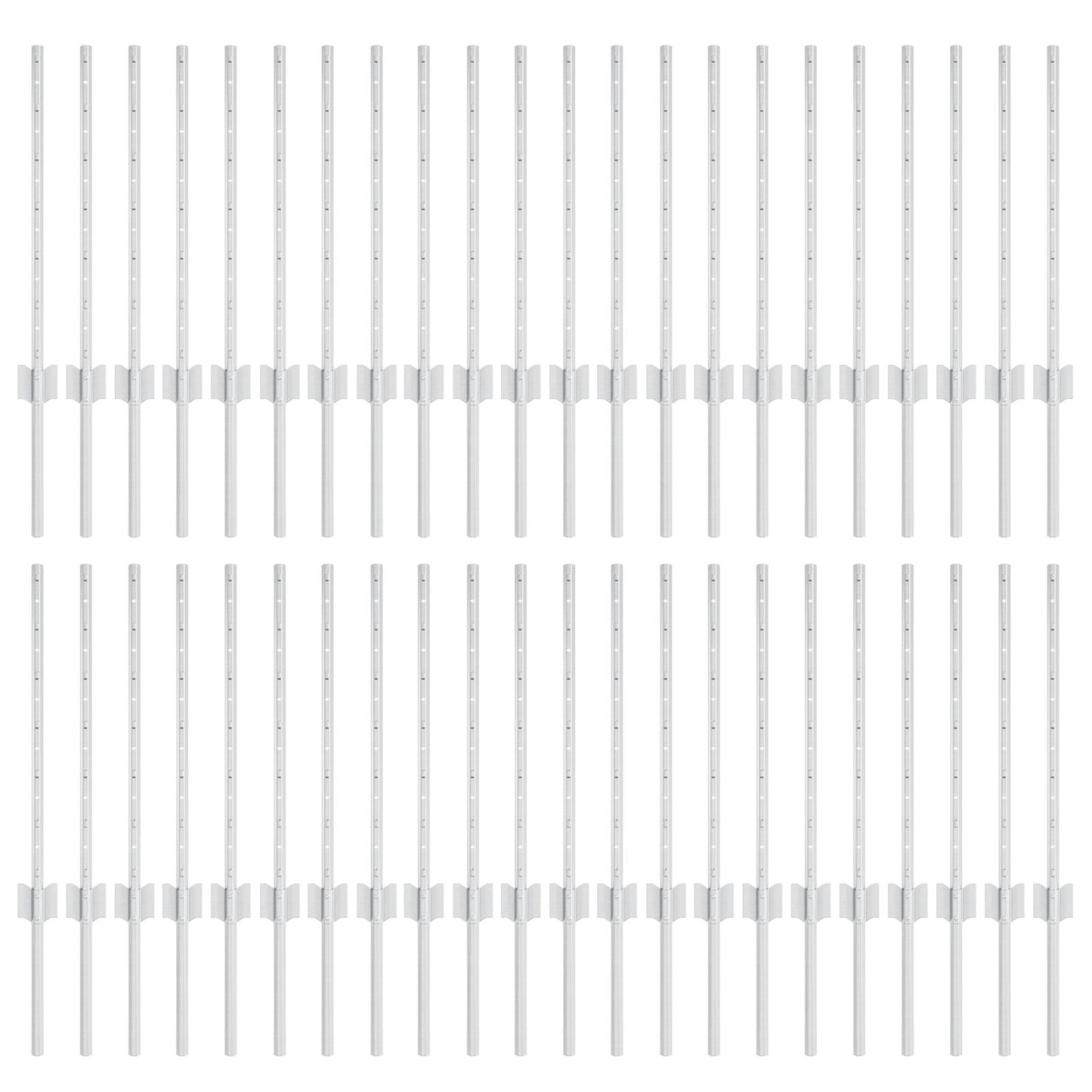 Hekpalen 44 st U-Channel Zilver 100 cm Staal