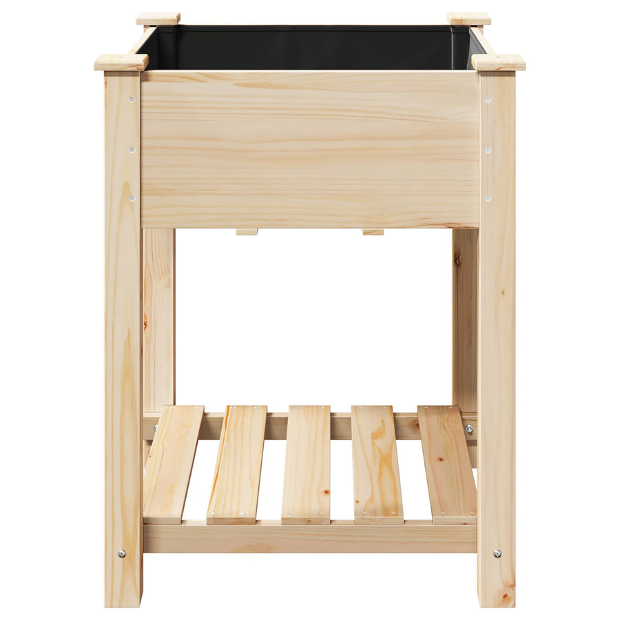Tuinplanter Met Plank 60X60X76 Cm Massief Vurenhout 60.5 x 60 x 76.5 cm