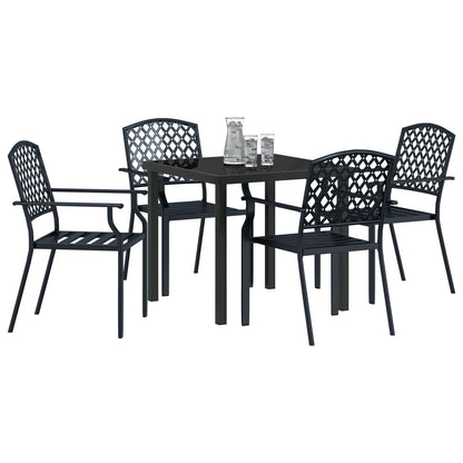 5 Delige Tuin Eetset Anthraciet Staal