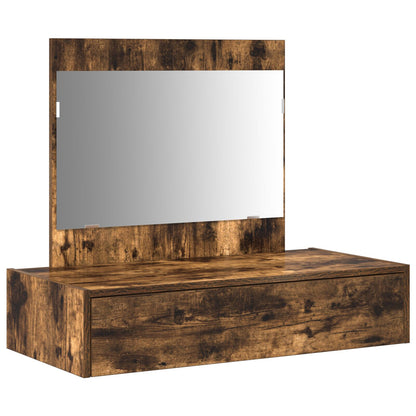 Wandhangende Kaptafel 83 x 40 x 70 cm Gerookt eiken zonder LED