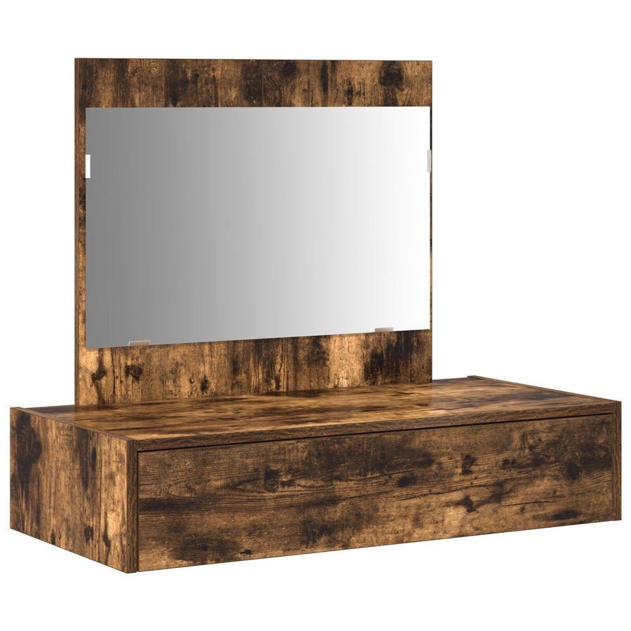 Wandhangende Kaptafel 83 x 40 x 70 cm Gerookt eiken zonder LED