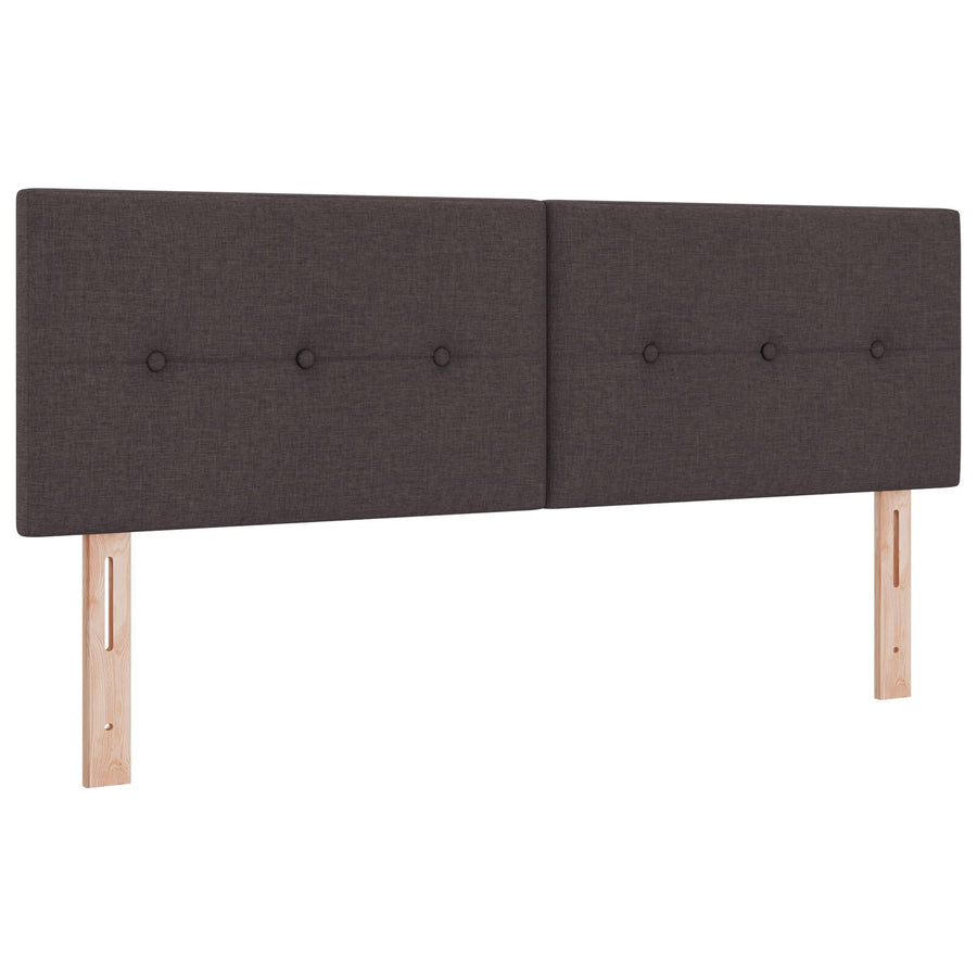 Boxspring Bed Met Matras Stof Donkerbruin 140 x 190 cm Knoopgepolsterd