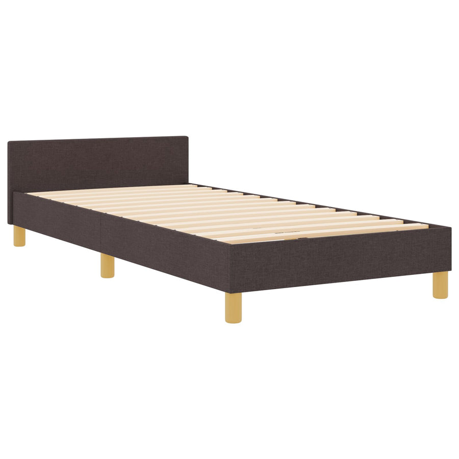 Bedframe Donkerbruin 90X200 Cm Stof Crème