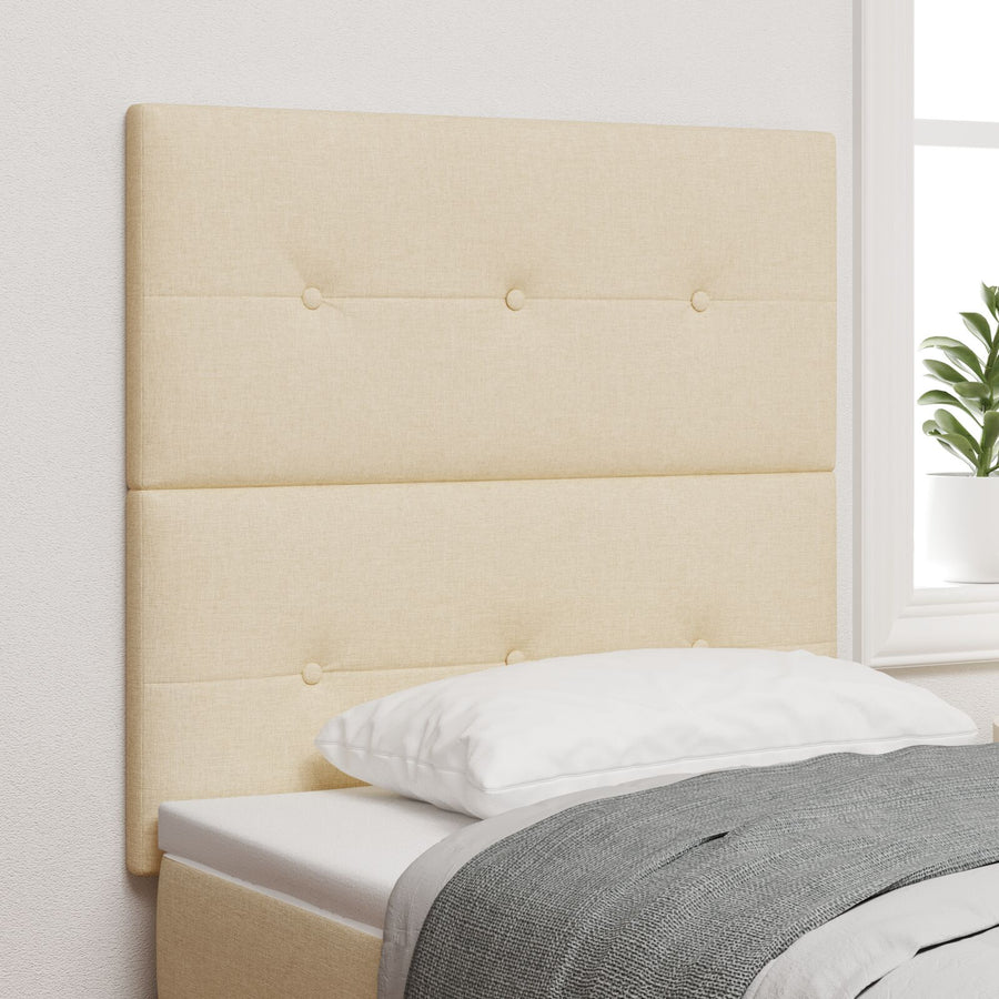Hoofdbord Met Knopen Tufted Crème 80 Cm Stof