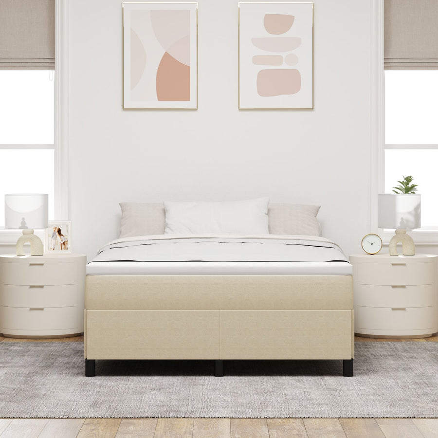 Bedframe Katoenen Stof Lichtgroen Grijs 160 x 200 cm