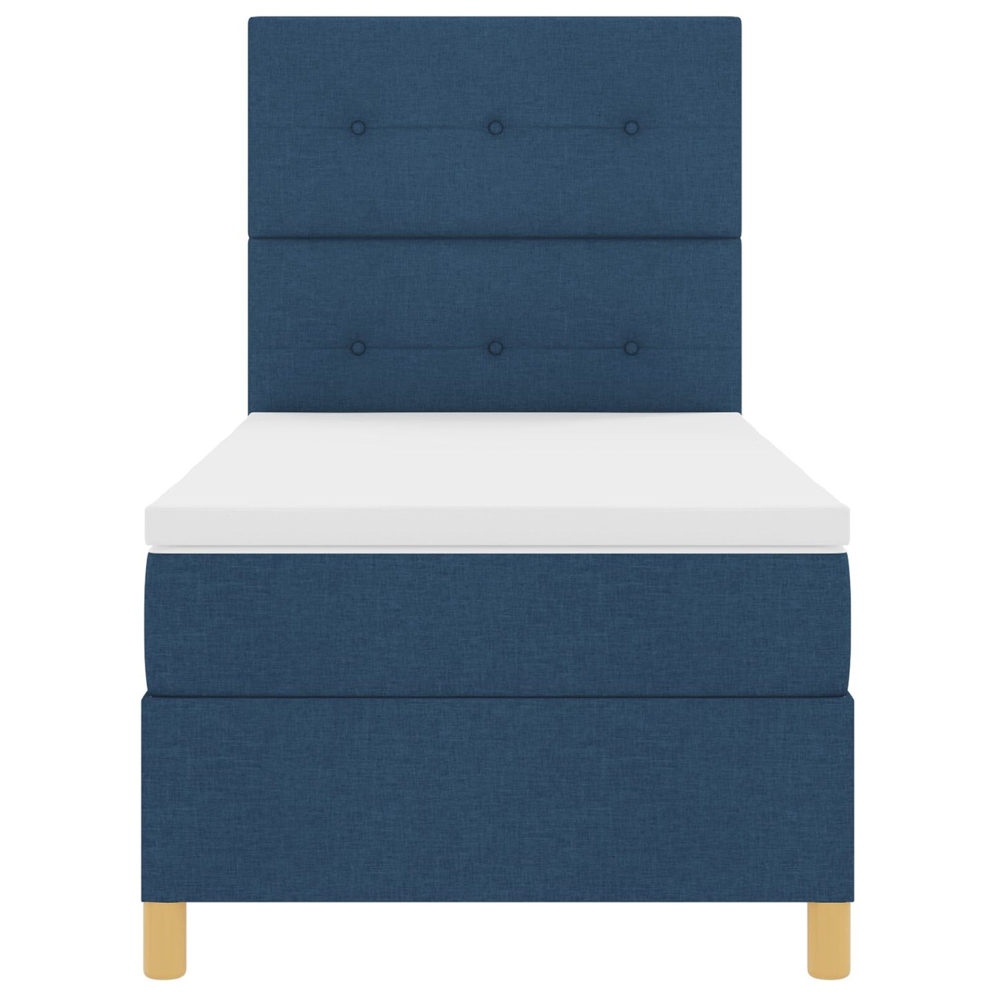 Boxspringbed Met Matras Blauw Eenpersoons Stof Blauw