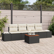 Tuinset poly rattan 5-delig zwart