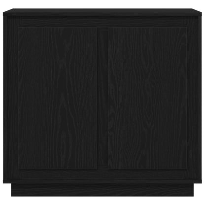 Sideboard Zwart Eiken 80X34X75 Cm Gelaagd Hout
