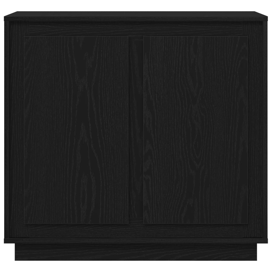 Sideboard Zwart Eiken 80X34X75 Cm Gelaagd Hout