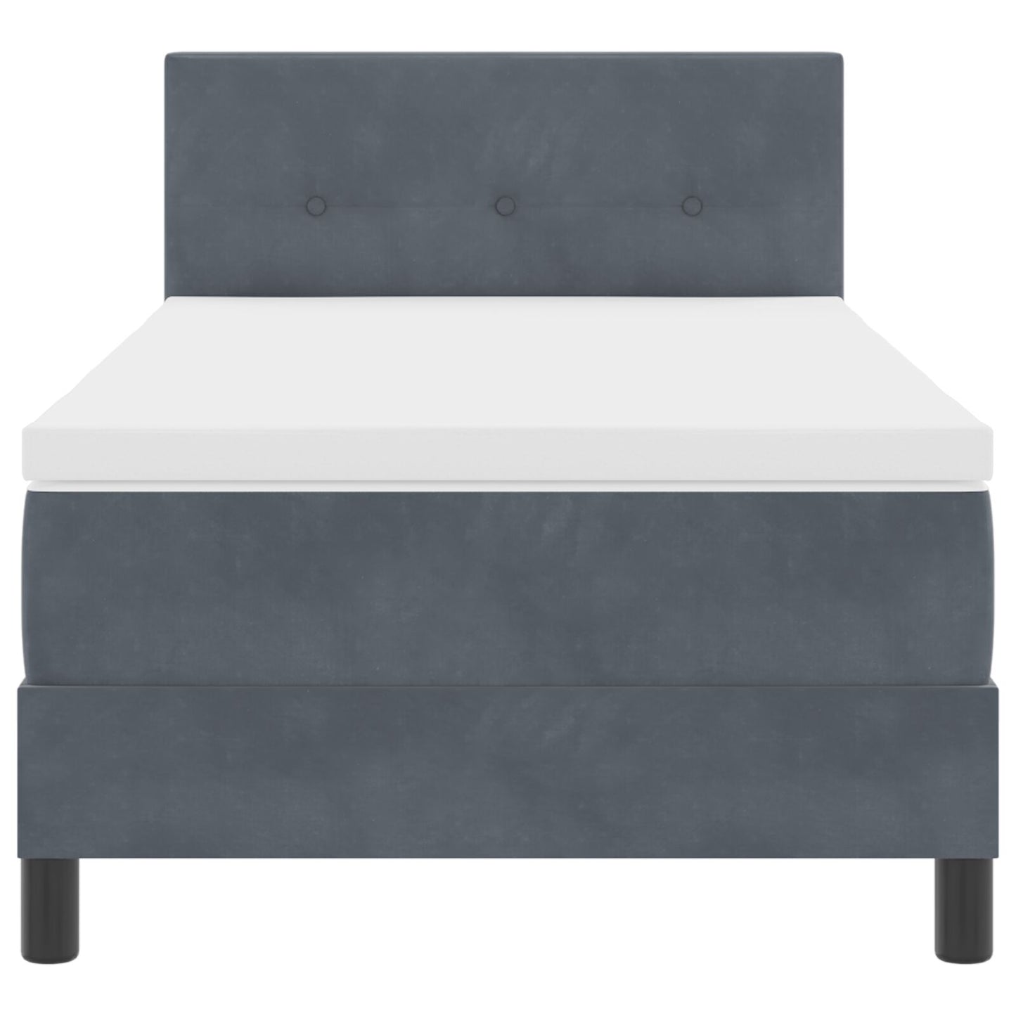 Boxspringbed Met Matras Donkergrijs 100X200 Cm Fluweel Blauw