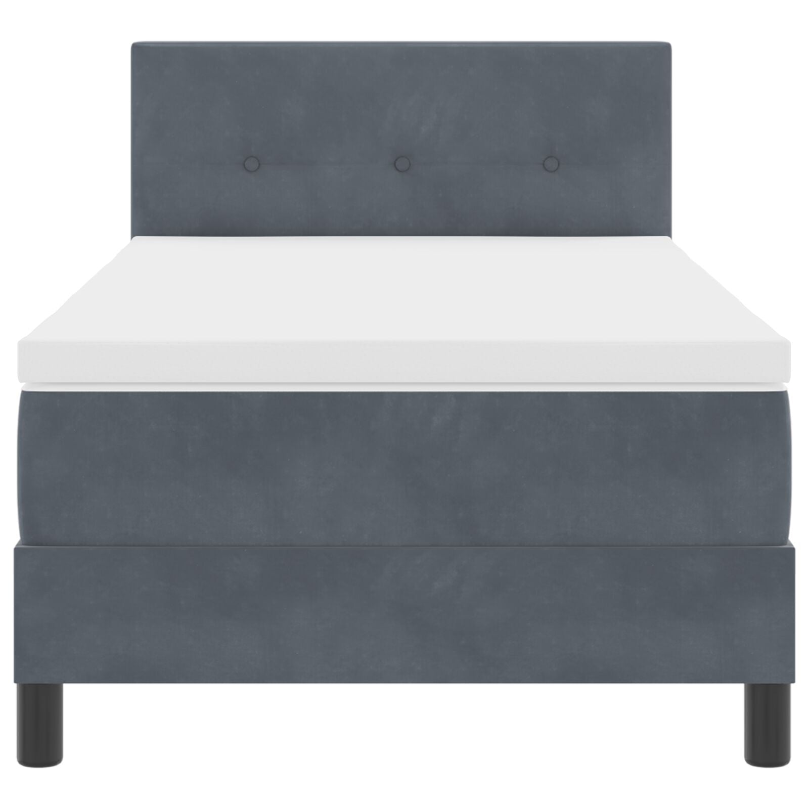 Boxspringbed Met Matras Donkergrijs 100X200 Cm Fluweel Blauw
