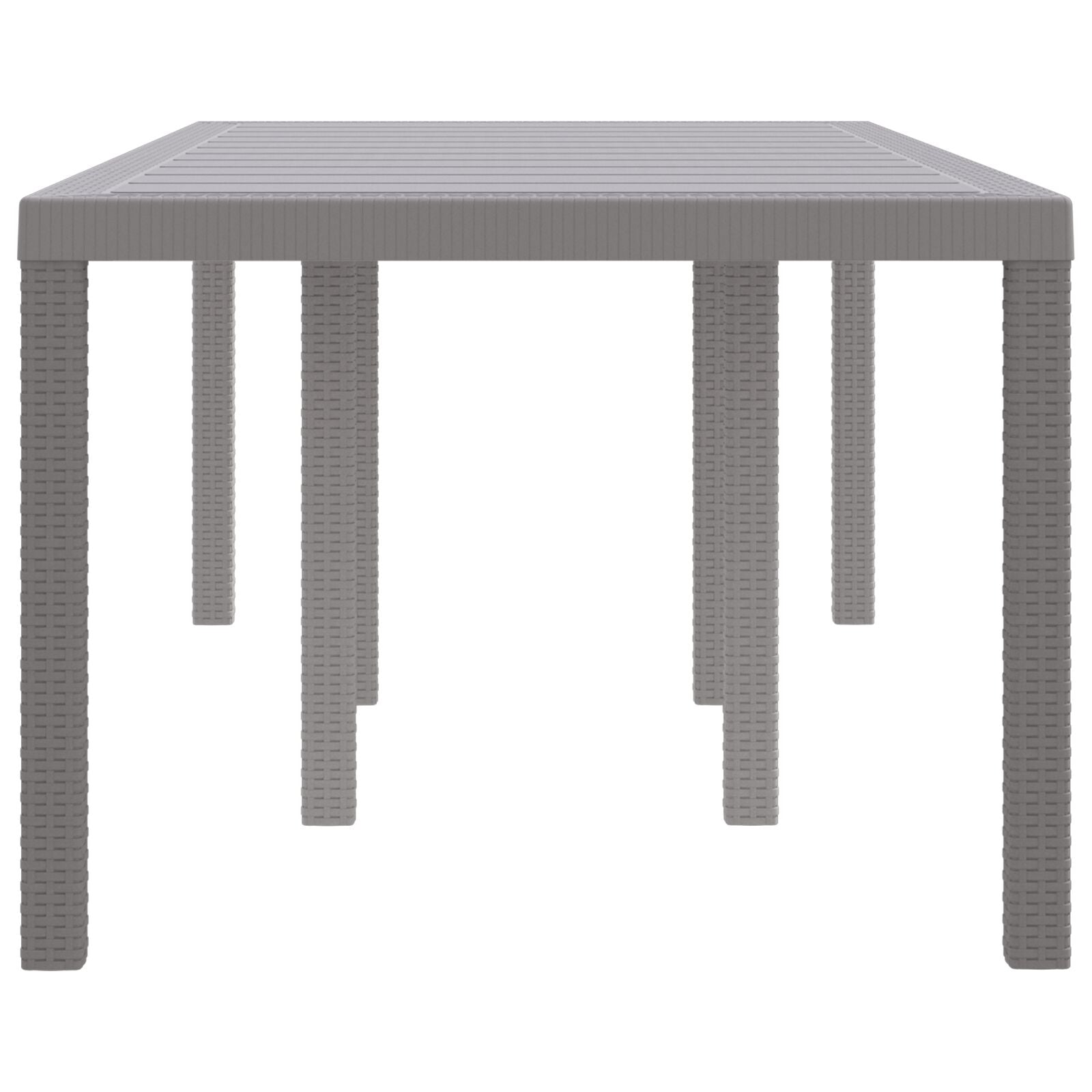 Tuin Tafel 200X100X73 Cm Poly Rattan Lichtgrijs 2 m