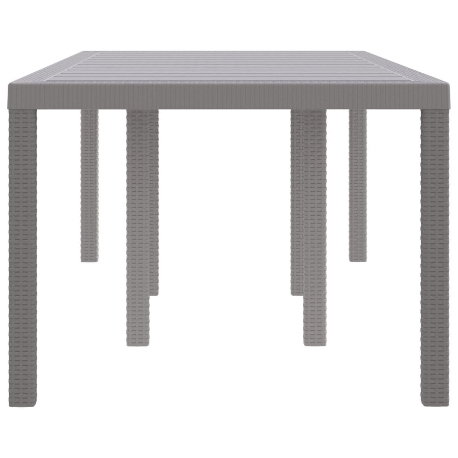 Tuin Tafel 200X100X73 Cm Poly Rattan Lichtgrijs 2 m