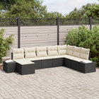 Tuinset poly rattan 8 personen zwart