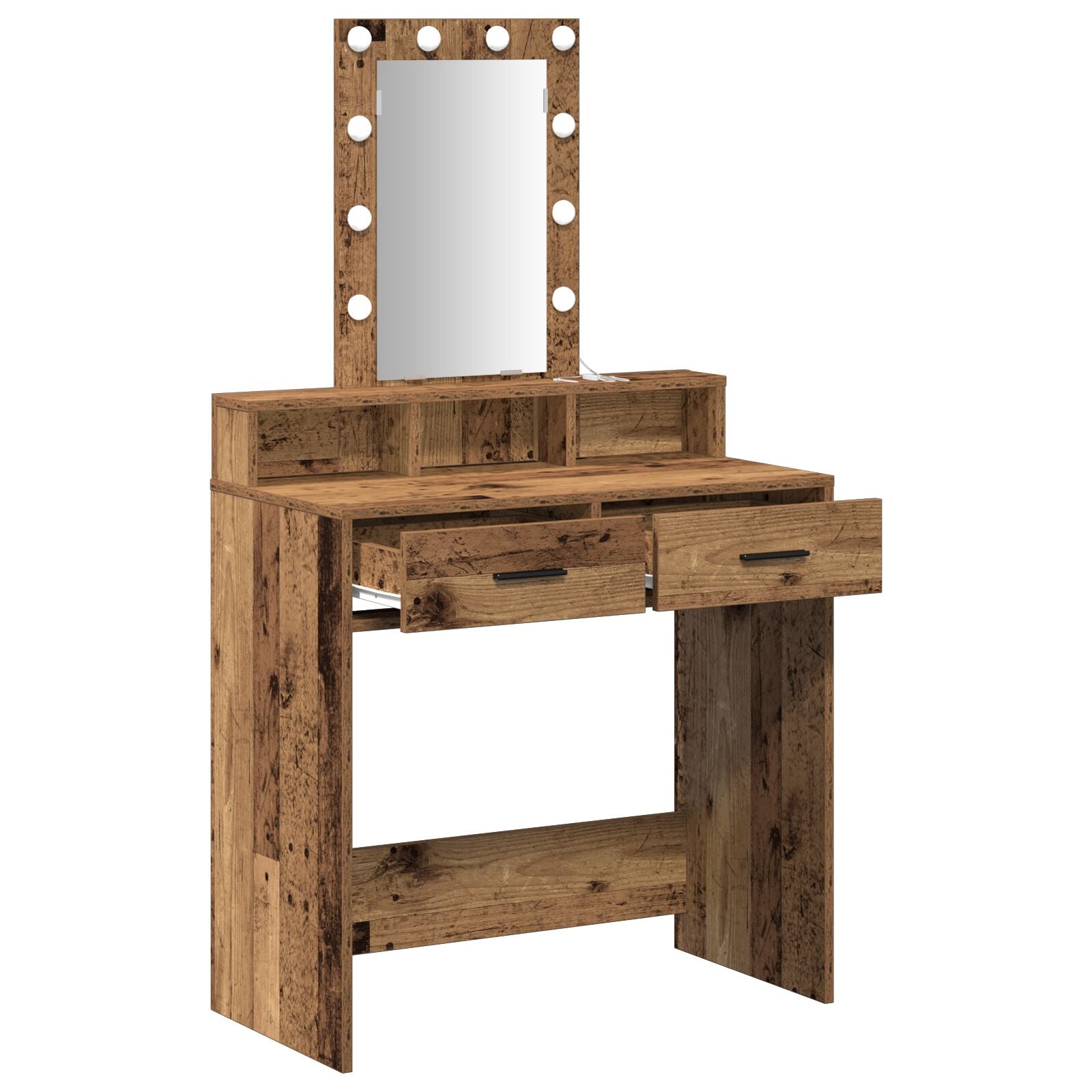 Kaptafel Met Led Verlichting - Vintage Houten Stijl, Oude hout 79 x 41 x 140 cm