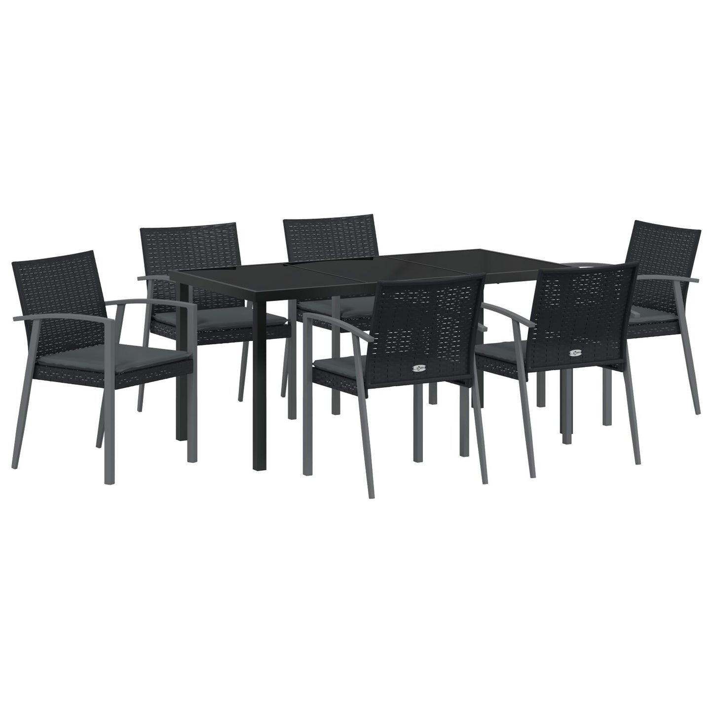 Set Van 4 Zwart Pe Rattan 56.5X57X83 Cm Duurzaam Tuinstoel