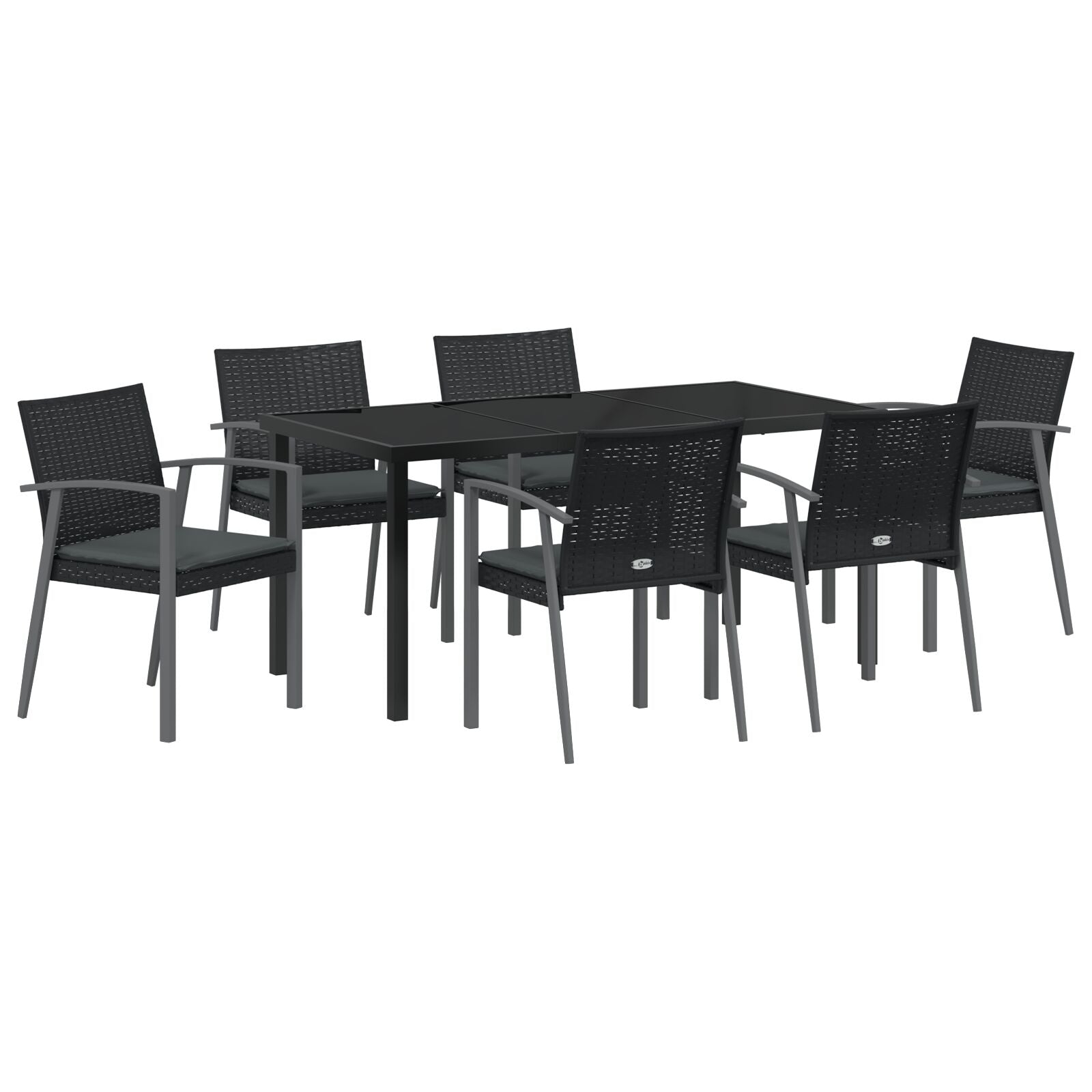 Set Van 4 Zwart Pe Rattan 56.5X57X83 Cm Duurzaam Tuinstoel