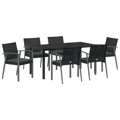 Set Van 4 Zwart Pe Rattan 56.5X57X83 Cm Duurzaam Tuinstoel