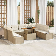 Tuinset poly rotan 10-delig beige