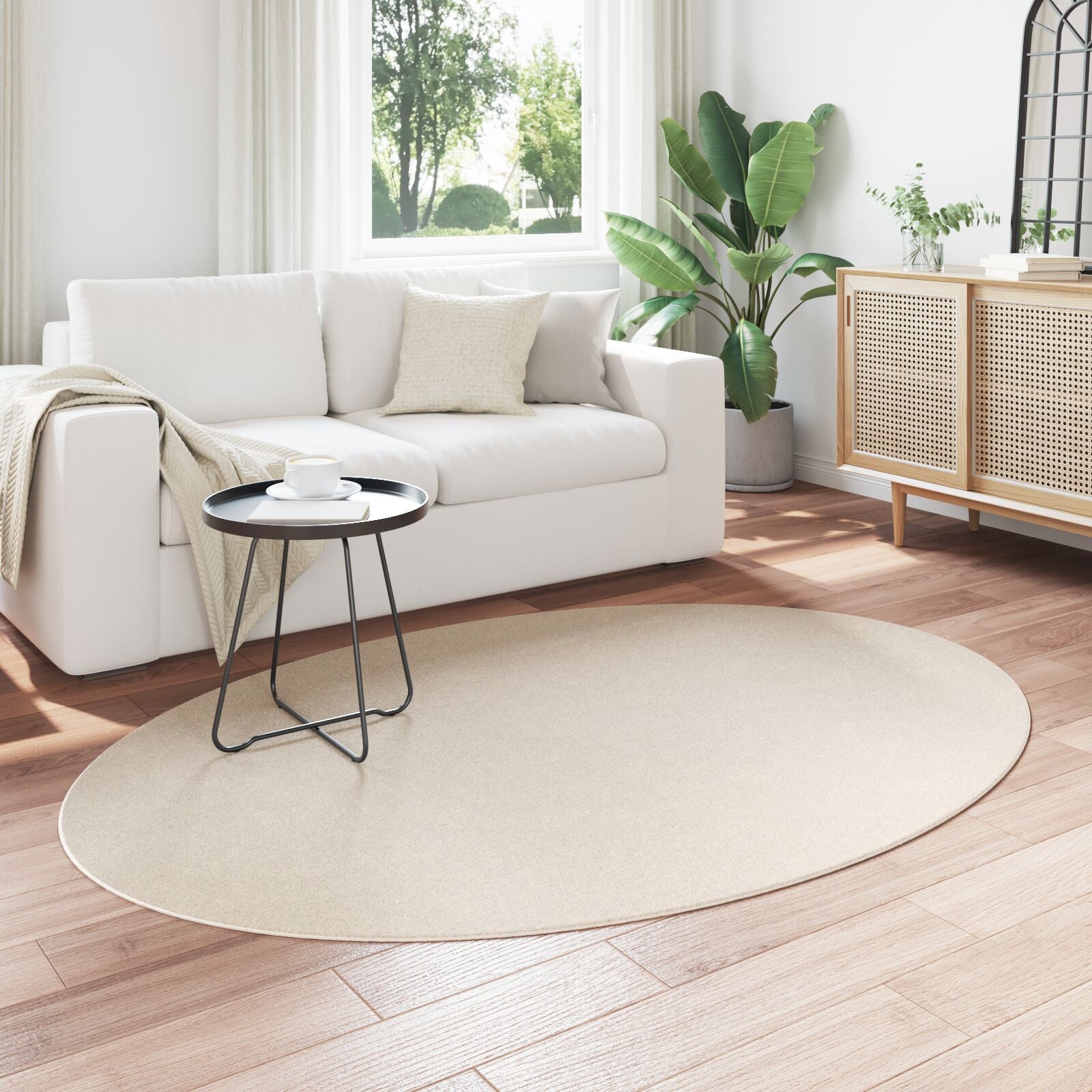 Vloerkleden Polyester Antislip Vloerkleden Beige 140 x 200 cm
