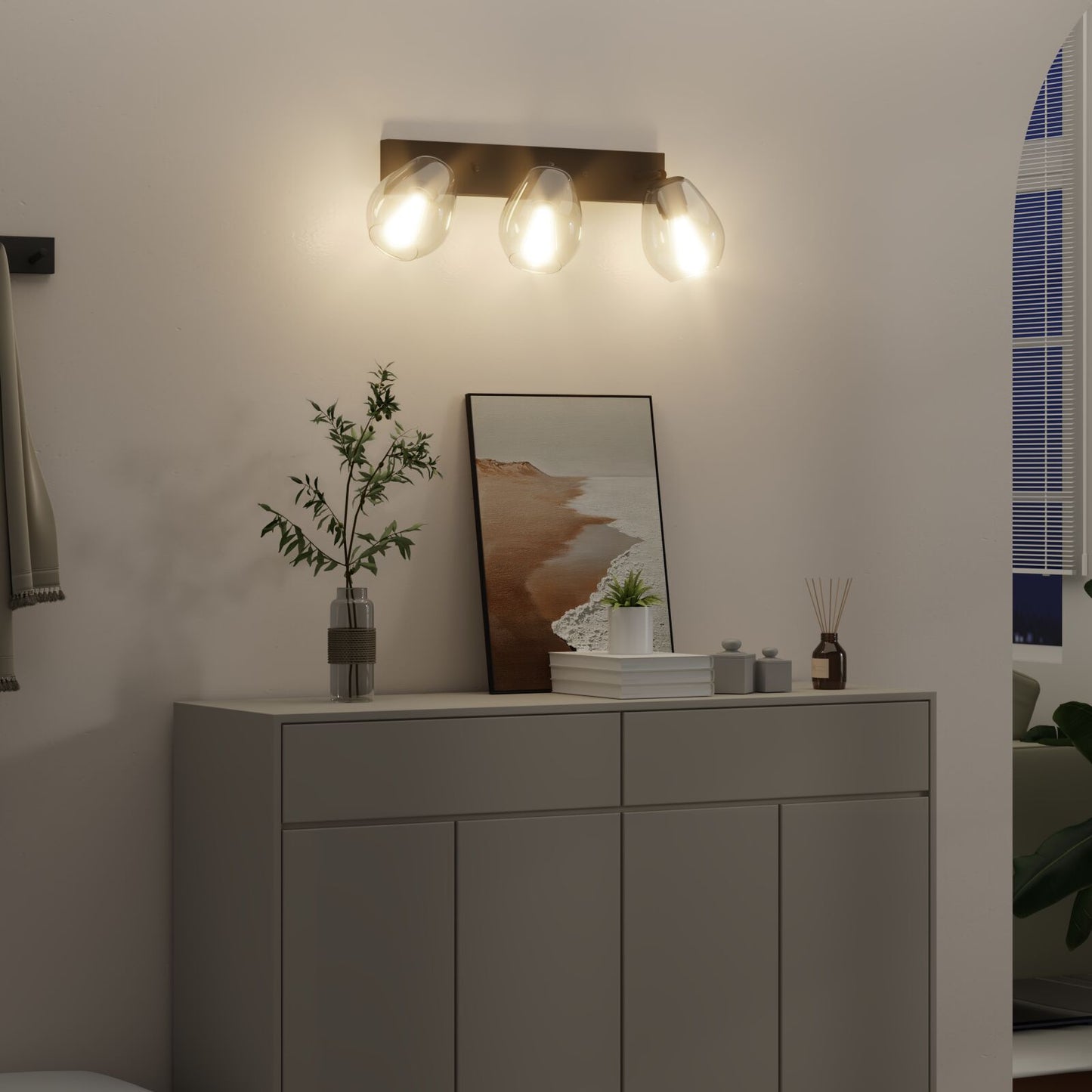 Plafondlamp Met Verstelbare Glazen Lampenkap In Antraciet, E27 3