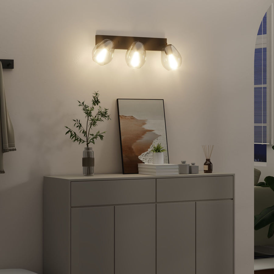 Plafondlamp Met Verstelbare Glazen Lampenkap In Antraciet, E27 3