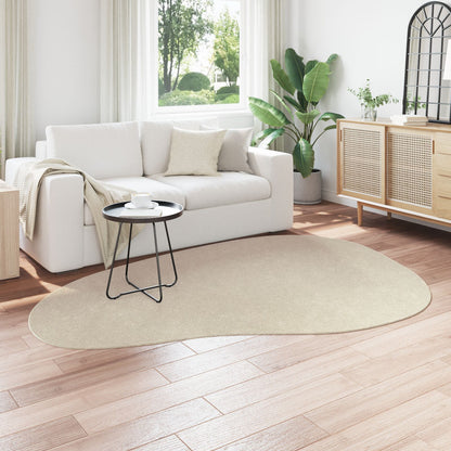 Vloerkleden Polyester Antislip Modern Beige 160 x 230 cm Ovaal-Golfrand
