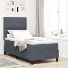 Box spring bed with mattress Dark grey 100 x 200 cm Fabric