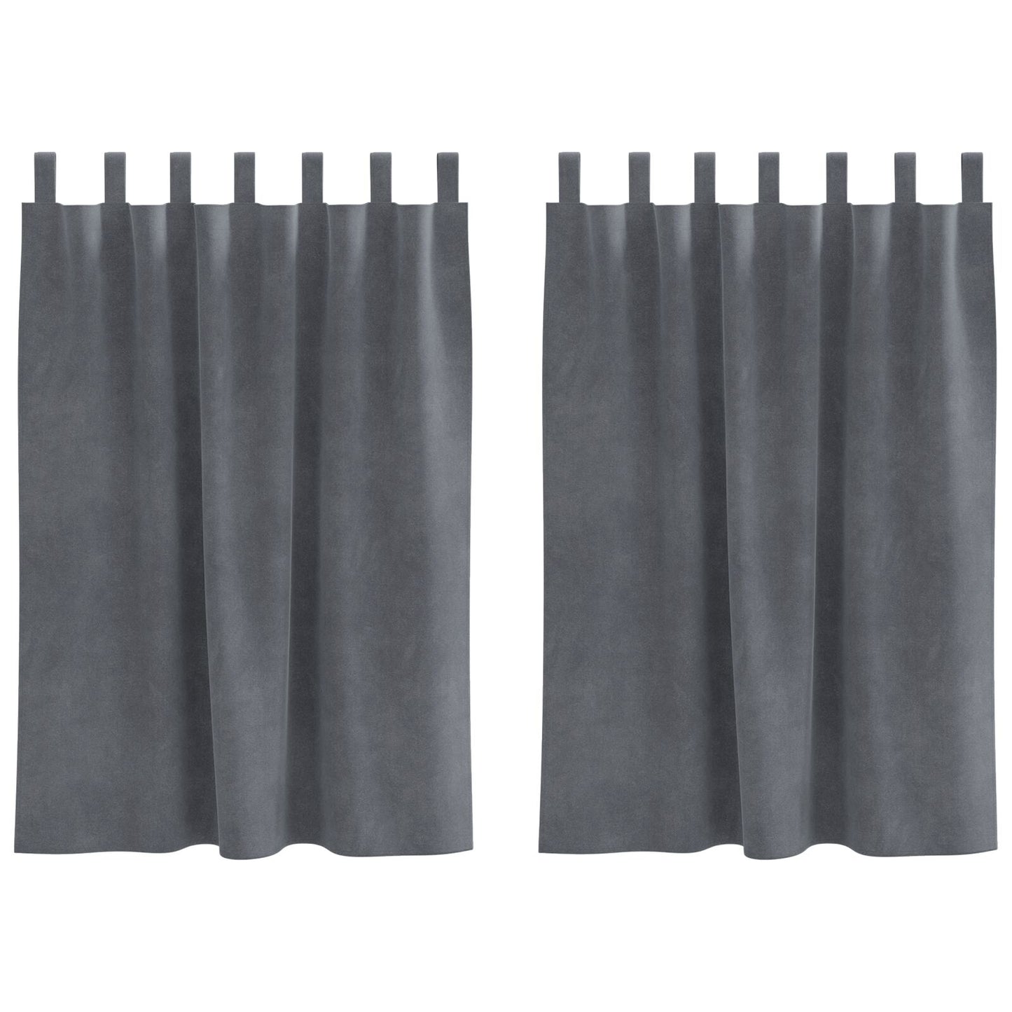Zwarteout Gordijnen 2 Stuks Velvet Super Lichtgrijs 140 x 140 cm met ophanglussen